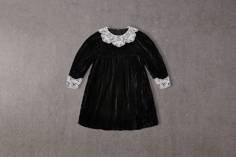 Kylie Dress | Black velvet Christmas baby doll Dress with lace 4 Kylie Dress | Black velvet Christmas baby doll Dress with lace 4