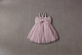 Pink tulle flower girl tutu dress with bow