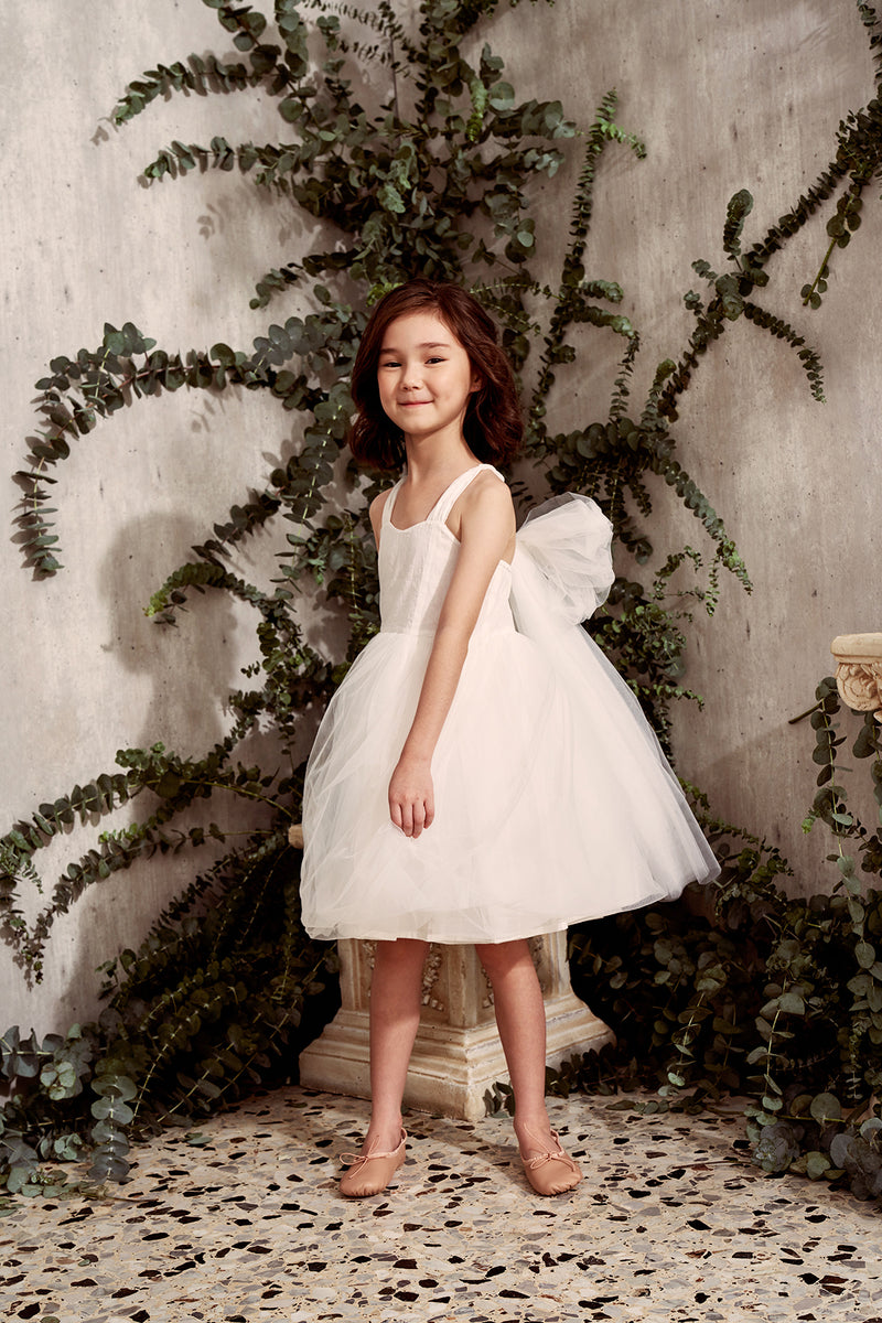 tea length tulle flower girl dress Princess Scoop in White Mia Princess The Cincinnati Blue Tulle Dress in Tea Length is a delicate and ethereal creation in a soft shade of powder blue Cincinnati Organza Dress in Tea