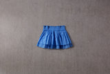 Blue cotton flared skirt